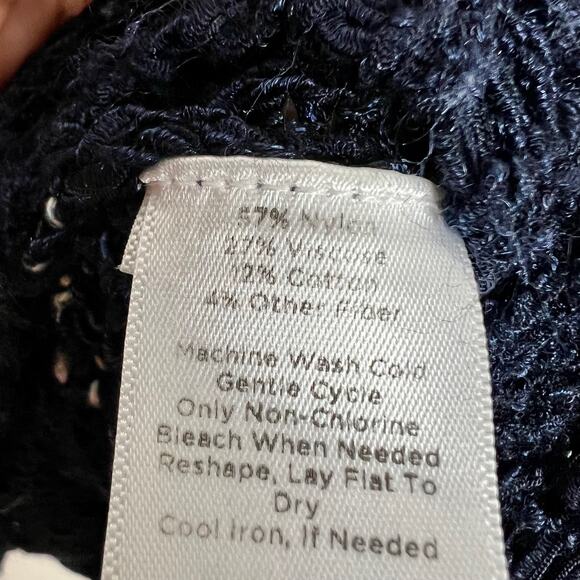 Talbots Blue Striped Open Knit Boatneck Sweater Beach Coastal Size Medium Petite - Picture 6 of 7